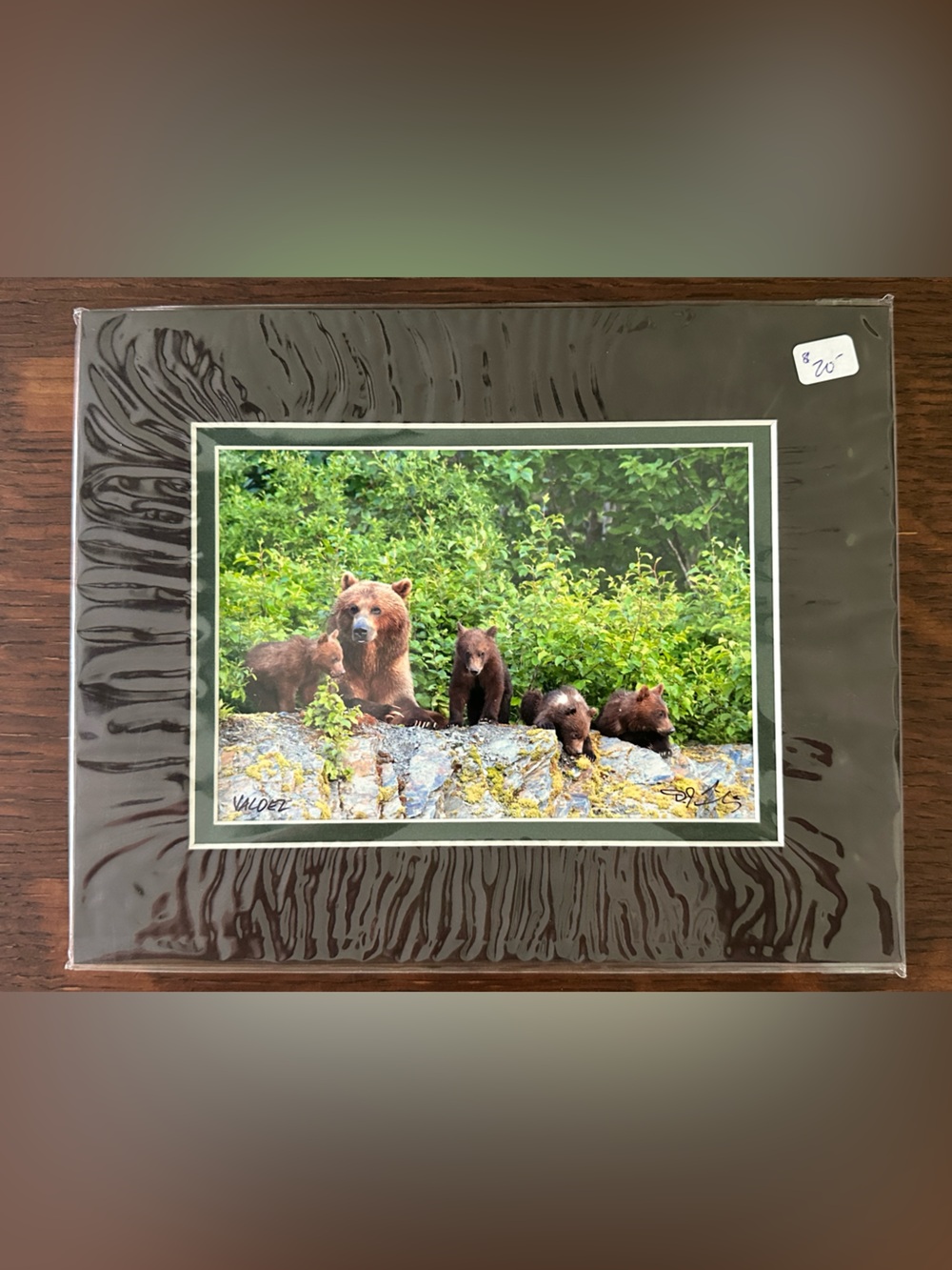 Signed Custom Double Matted Bear Print